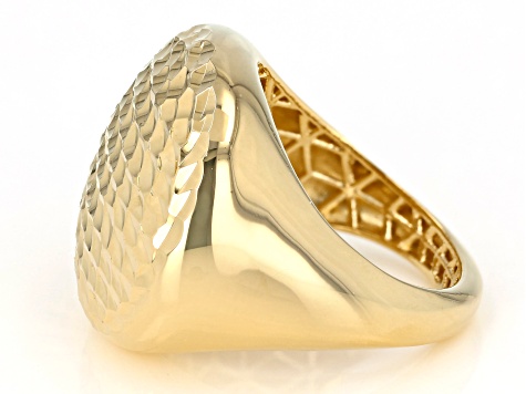 Moda Al Massimo™ 18K Yellow Gold Over Bronze Hammered Dome Ring