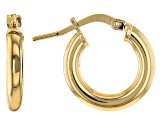 Moda Al Massimo™ 18K Yellow Gold Over Bronze Set of 3 10MM-15MM-20MM Tube Hoop Earrings