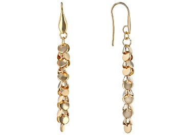 Picture of 18K Yellow Gold Over Bronze Dangle Earrings