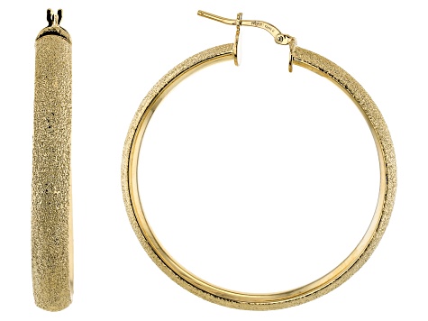 50mm Tube Hoop Earrings 14K Yellow Gold
