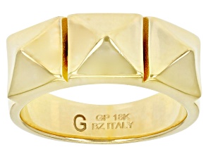 Moda Al Massimo® 18K Yellow Gold Over Bronze Pyramid Design Ring