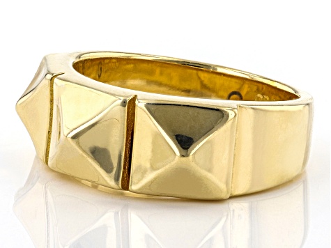 Moda Al Massimo® 18K Yellow Gold Over Bronze Pyramid Design Ring 