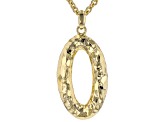 Moda Al Massimo® 18K Yellow Gold Over Bronze Hammered Oval Pendant with Cable Chain