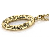 Moda Al Massimo® 18K Yellow Gold Over Bronze Hammered Oval Pendant with Cable Chain