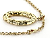 Moda Al Massimo® 18K Yellow Gold Over Bronze Hammered Oval Pendant with Cable Chain