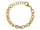 18K Yellow Gold Over Bronze Oval Rolo Link Bracelet