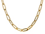 18K Yellow Gold Over Bronze Paperclip Chain