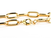 18K Yellow Gold Over Bronze Paperclip Chain