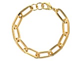 18K Yellow Gold Over Bronze 10.3MM Paperclip Link Bracelet