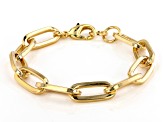 18K Yellow Gold Over Bronze 10.3MM Paperclip Link Bracelet