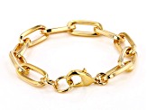 18K Yellow Gold Over Bronze 10.3MM Paperclip Link Bracelet