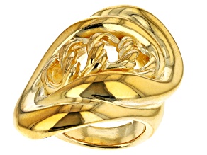 18K Yellow Gold Over Bronze Statement Ring