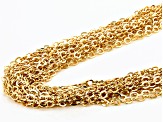 18K Yellow Gold Over Bronze Diamond-Cut Flat Rolo Necklace