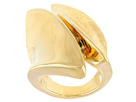 18K Yellow Gold Over Bronze Statement Ring