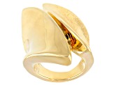 18K Yellow Gold Over Bronze Statement Ring