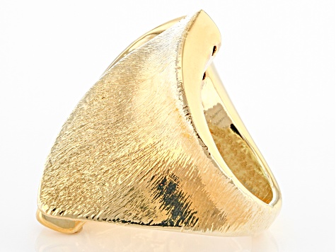 18K Yellow Gold Over Bronze Statement Ring