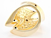 18K Yellow Gold Over Bronze Statement Ring