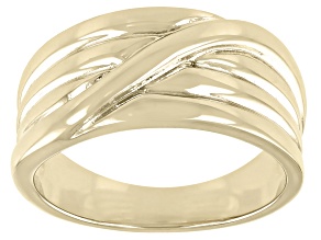 18K Yellow Gold Over Bronze Multi-Row Dome Ring