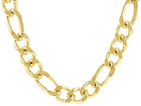 18K Yellow Gold Over Bronze Figaro Chain