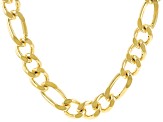 18K Yellow Gold Over Bronze Figaro Chain