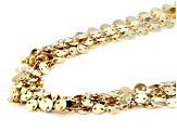 18K Yellow Gold Over Bronze Multi-Row Mirror Circle Necklace