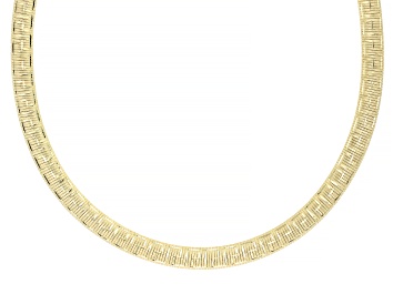 Picture of 18K Yellow Gold Over Bronze Omega Greek Key Necklace