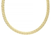 18K Yellow Gold Over Bronze Omega Greek Key Necklace
