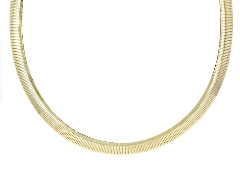 18K Yellow Gold Over Bronze Omega Greek Key Necklace