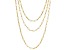 18K Yellow Gold Over Bronze Set of 3 Paperclip 18/20/24 Inch Chain