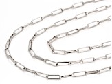 Platinum Over Bronze Set of 3 Paperclip 18/20/24 Inch Chain