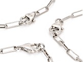 Platinum Over Bronze Set of 3 Paperclip 18/20/24 Inch Chain