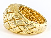 18K Yellow Gold Over Bronze Dome Woven Ring