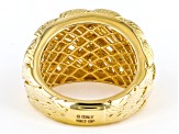 18K Yellow Gold Over Bronze Dome Woven Ring