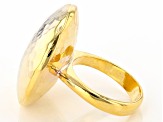 Moda Al Massimo 18k Yellow Gold Over Bronze Hammered Ring