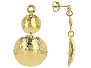 Moda Al Massimo 18k Yellow Gold Over Bronze Hammered Earrings