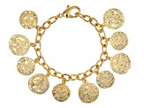 Moda Al Massimo 18k Yellow Gold Over Bronze Coin Bracelet