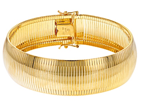 18 Yellow Gold Over Bronze Omega Link Bracelet