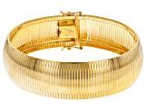 18 Yellow Gold Over Bronze Omega Link Bracelet