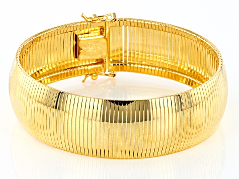 18 Yellow Gold Over Bronze Omega Link Bracelet