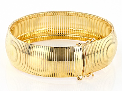 18 Yellow Gold Over Bronze Omega Link Bracelet