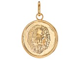 18k Yellow Gold Over Bronze Lion Pendant