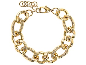 Moda Al Massimo® 18k Yellow Gold Over Bronze 2-Row Soft Twisted Oval Link 21  Inch Necklace - MA526