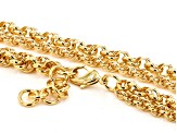 Moda Al Massimo® 18k Yellow Gold Over Bronze 2-Row Soft Twisted Oval Link 21 Inch Necklace
