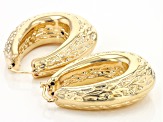 Moda Al Massimo® 18k Yellow Gold Over Bronze Textured Oval Hoop Earrings