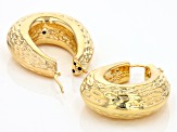 Moda Al Massimo® 18k Yellow Gold Over Bronze Textured Oval Hoop Earrings