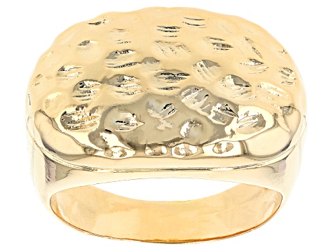Moda Al Massimo® 18k Yellow Gold Over Bronze Hammered Ring