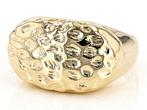 Moda Al Massimo 18k Yellow Gold Over Bronze Hammered Ring MA529