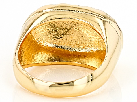 Moda Al Massimo 18k Yellow Gold Over Bronze Hammered Ring MA529