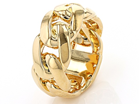 Moda Al Massimo® 18k Yellow Gold Over Bronze Mariner Link Ring