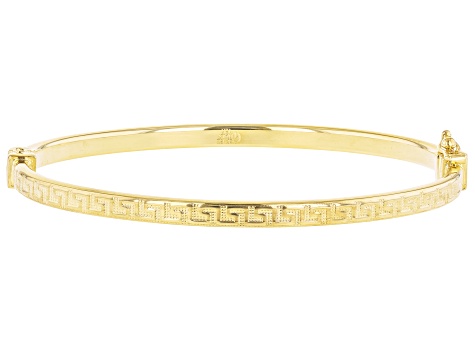 18k Yellow Gold Over Bronze Greek Key Bangle